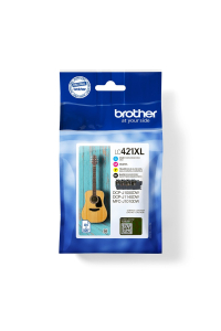 Obrázok pre Brother LC-421XLVAL PagePack 4 kusů Originální Vysoká (XL) výtěžnost Černá, Azurová, Purpurová, Žlutá
