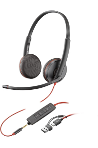 Obrázok pre HP Poly Stereofonní náhlavní souprava Poly Blackwire 3225 USB-C + 3,5mm konektor + adaptér USB-C/A