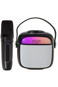 Adler AD 1199 černý karaoke reproduktor s mikrofonem - SD/USB/AUX/Bluetooth Obrázok pre Adler AD 1199 černý karaoke reproduktor s mikrofonem - SD/USB/AUX/Bluetooth