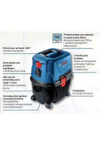 Bosch GAS 15 PS Professional 15 l Cylindrový Suchý 1100 W Prachový sáček Obrázok pre Bosch GAS 15 PS Professional 15 l Cylindrový Suchý 1100 W Prachový sáček