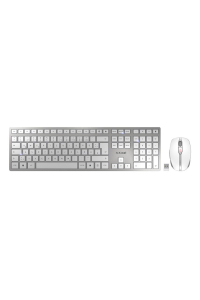 Obrázok pre CHERRY DW 9100 SLIM klávesnice Obsahuje myš Univerzální RF bezdrátové + Bluetooth QWERTZ Německý Stříbrná
