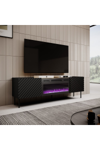 Obrázok pre RTV skříňka s elektrickým krbem ONDA 180x40x39-58 černá (stojící nebo nástěnná)