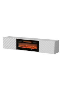 Obrázok pre Cama RTV skříň LARA 183x35x37 bílá matná + černý krb