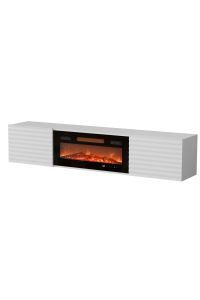 Obrázok pre Cama RTV skříň TULA 183x35x37 bílá matná + černý krb