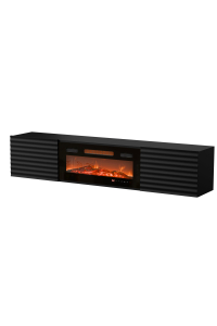 Obrázok pre Cama RTV skříň TULA 183x35x37 černá matná + černý krb