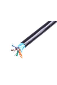 Obrázok pre Kabel instalacyjny zewnętrzny żelowany DIGITUS kat.5e, F/UTP, AWG 24/1, PE, 305m, czarny, szpula