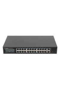 Obrázok pre Lanberg RSFE-24P-2C-250 síťový přepínač Nespravované Gigabit Ethernet (10/100/1000) Podpora napájení po Ethernetu (PoE) 1U Černá