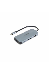DICOTA D32062 rozbočovač rozhraní USB typu C Stříbrná Obrázok pre DICOTA D32062 rozbočovač rozhraní USB typu C Stříbrná