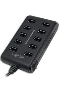 LogiLink USB 2.0 10-Port Hub with On/Off Switch 480 Mbit/s Obrázok pre LogiLink USB 2.0 10-Port Hub with On/Off Switch 480 Mbit/s