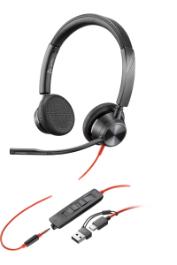 HP Poly Stereofonní náhlavní souprava Poly Blackwire 3325 USB-C s certifikací Microsoft Teams + 3,5mm konektor + adaptér USB-C/A Obrázok pre HP Poly Stereofonní náhlavní souprava Poly Blackwire 3325 USB-C s certifikací Microsoft Teams + 3,5mm konektor + adaptér USB-C/A