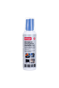 Activejet Sada na čištění obrazovek 2v1 250 ml/20x20 cm Obrázok pre Activejet Sada na čištění obrazovek 2v1 250 ml/20x20 cm