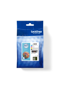 Obrázok pre Brother LC424VAL inkoustová náplň 4 kusů Originální Černá, Azurová, Purpurová, Žlutá