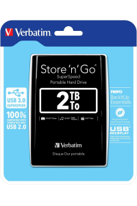 Verbatim Store 'n' Go externí pevný disk 2 TB 5400 ot/min Micro-USB B 3.2 Gen 1 (3.1 Gen 1) Černá Obrázok pre Verbatim Store 'n' Go externí pevný disk 2 TB 5400 ot/min Micro-USB B 3.2 Gen 1 (3.1 Gen 1) Černá
