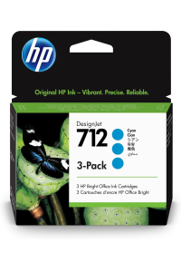 HP Trojbalení azurových inkoustových kazet 712 DesignJet, 29 ml Obrázok pre HP Trojbalení azurových inkoustových kazet 712 DesignJet, 29 ml