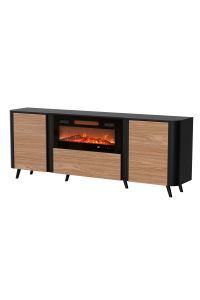 Obrázok pre Cama Komoda Volare 200 x 39 x 75 cm černá/ořech + krb