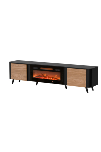 Obrázok pre Cama Volare RTV skříňka 200 x 39 x 49 cm černá/ořech + krb