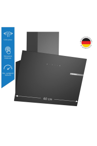 Bosch Serie 2 DWK65DK60 digestoř Nástěnný Černá 430 m³/h A Obrázok pre Bosch Serie 2 DWK65DK60 digestoř Nástěnný Černá 430 m³/h A