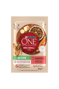 Obrázok pre PURINA One Mini/Small Active Beef - vlhké krmivo pro psy - 85g