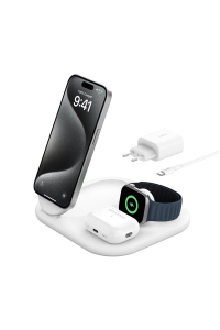 Belkin BoostCharge Sluchátka, Chytrý telefon, Chytré hodinky Bílá USB Bezdrátové nabíjení Rychlé nabíjení Vnitřní Obrázok pre Belkin BoostCharge Sluchátka, Chytrý telefon, Chytré hodinky Bílá USB Bezdrátové nabíjení Rychlé nabíjení Vnitřní