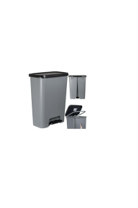 Obrázok pre CURVER WASTE BIN WITH PEDAL 50L /DARK GREY/ BLACK