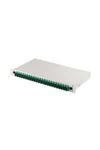 FO patch panel with 19'' 1U equipment, 24x SC APC dx, OS2, pigtails, adapters, trays, gray Obrázok pre FO patch panel with 19'' 1U equipment, 24x SC APC dx, OS2, pigtails, adapters, trays, gray