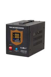 Uninterruptible power supply KEMOT PROsinus-500 converter with pure sine wave and charging function 12V 230V 500VA/300W - black color Obrázok pre Uninterruptible power supply KEMOT PROsinus-500 converter with pure sine wave and charging function 12V 230V 500VA/300W - black color