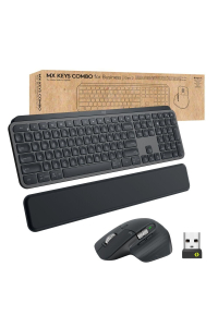 Logitech Master MX Keys Combo for Bussiness klávesnice Obsahuje myš Kancelář RF bezdrátové + Bluetooth QWERTY US Mezinárodní Grafit Obrázok pre Logitech Master MX Keys Combo for Bussiness klávesnice Obsahuje myš Kancelář RF bezdrátové + Bluetooth QWERTY US Mezinárodní Grafit