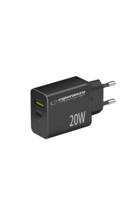Esperanza EZC105K Síťová nabíječka 20W černá Obrázok pre Esperanza EZC105K Síťová nabíječka 20W černá