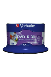 Verbatim 43703 prázdné DVD 8,5 GB DVD-R 50 kusů Obrázok pre Verbatim 43703 prázdné DVD 8,5 GB DVD-R 50 kusů