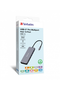 Verbatim CMH-14 USB typu C 5000 Mbit/s Stříbrná Obrázok pre Verbatim CMH-14 USB typu C 5000 Mbit/s Stříbrná