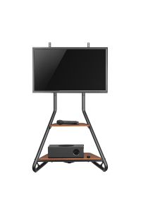 Volně stojící rohový držák na TV Maclean, styl Bauhaus, dvoupatrové dřevěné police, max. 40 kg, 37-75'', MC-455 Obrázok pre Volně stojící rohový držák na TV Maclean, styl Bauhaus, dvoupatrové dřevěné police, max. 40 kg, 37-75'', MC-455