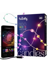 Twinkly Candies LED osvětlení pro vánoční stromek TWKP100RGB-T 6 m 100 světel ve tvaru perel Obrázok pre Twinkly Candies LED osvětlení pro vánoční stromek TWKP100RGB-T 6 m 100 světel ve tvaru perel