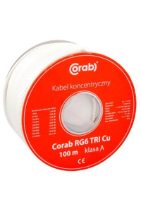COAXIAL CABLE RG6 TRI Cu CORAB ( 100m spool ) class A Obrázok pre COAXIAL CABLE RG6 TRI Cu CORAB ( 100m spool ) class A