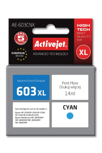 Obrázok pre Activejet Inkoust AE-603CNX (náhradní inkoust Epson 603XL T03A24; Supreme; 14 ml; modrý)