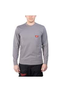 MILWAUKEE LONG SLEEVE POCKET T-SHIRT - LIGHT GREY WTLSGR-XXL Obrázok pre MILWAUKEE LONG SLEEVE POCKET T-SHIRT - LIGHT GREY WTLSGR-XXL