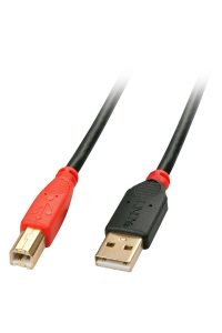 Lindy 42761 USB kabel USB 2.0 10 m USB A USB B Černá, Červená Obrázok pre Lindy 42761 USB kabel USB 2.0 10 m USB A USB B Černá, Červená