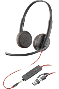HP Poly Stereofonní headset Poly Blackwire 3225 USB-C + 3,5mm konektor + adaptér USB-C/A (sada) Obrázok pre HP Poly Stereofonní headset Poly Blackwire 3225 USB-C + 3,5mm konektor + adaptér USB-C/A (sada)