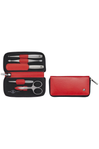 Obrázok pre Zwilling Twinox Travel Set – Red 5-Piece Leather Pouch - Red