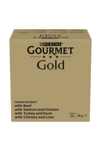 Obrázok pre PURINA GOURMET GOLD Kousky v omáčce Mix 4 Flavors Box - mokré krmivo pro kočky - 96x85g
