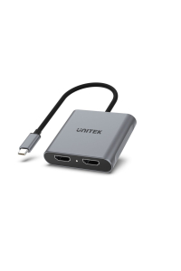 Obrázok pre UNITEK V1404B adaptér k video kabelům 0,15 m USB typu C 2 x HDMI Šedá