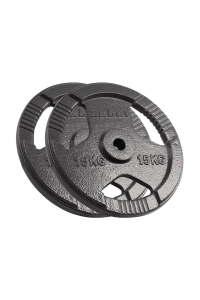 Cast iron weight set 2x15kg, bore 31mm, disc with handles, REBEL ACTIVE Obrázok pre Cast iron weight set 2x15kg, bore 31mm, disc with handles, REBEL ACTIVE