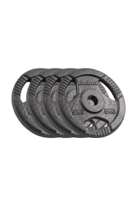 Cast iron weight set 4x5kg, bore 31mm, disc with handles, REBEL ACTIVE Obrázok pre Cast iron weight set 4x5kg, bore 31mm, disc with handles, REBEL ACTIVE