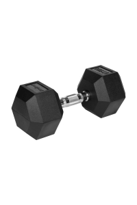 Rubberized cast iron dumbbell HEX 17.5 kg REBEL ACTIVE Obrázok pre Rubberized cast iron dumbbell HEX 17.5 kg REBEL ACTIVE