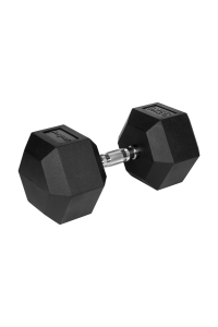 Rubberized cast iron dumbbell HEX 35 kg REBEL ACTIVE Obrázok pre Rubberized cast iron dumbbell HEX 35 kg REBEL ACTIVE