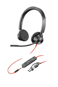 HP Poly Stereofonní náhlavní souprava Poly Blackwire 3325 USB-C + 3,5mm konektor + adaptér USB-C/A Obrázok pre HP Poly Stereofonní náhlavní souprava Poly Blackwire 3325 USB-C + 3,5mm konektor + adaptér USB-C/A