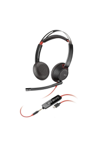 HP Poly Stereofonní headset Poly Blackwire 5220 USB-C + 3,5mm konektor + adaptér USB-C/A (sada) Obrázok pre HP Poly Stereofonní headset Poly Blackwire 5220 USB-C + 3,5mm konektor + adaptér USB-C/A (sada)