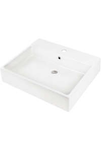 Ceramic countertop/wall washbasin with space for a tap - 60x50 cm Obrázok pre Ceramic countertop/wall washbasin with space for a tap - 60x50 cm