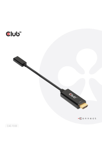 Obrázok pre CLUB3D CAC-1333 adaptér k video kabelům 0,22 m HDMI Typ A (standardní) USB typu C Černá