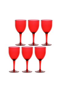 ROSE&TULIPANI FIABA Set of 6 Acrylic Wine Glasses 400 ml, Red Obrázok pre ROSE&TULIPANI FIABA Set of 6 Acrylic Wine Glasses 400 ml, Red