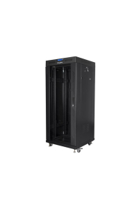 Lanberg free standing rack 19inch cabinet 27U 600x600 glass door LCD flat pack black Volně stojící rack Obrázok pre Lanberg free standing rack 19inch cabinet 27U 600x600 glass door LCD flat pack black Volně stojící rack